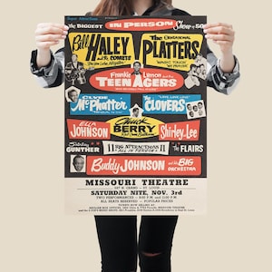 Classic 1950s Rock ‘N’ Roll Festival featuring Vintage Concert Poster PRINTABLE DOWNLOAD