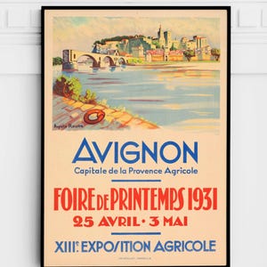 Foire De Printemps Feria de Primavera Francesa Cartel Art Déco Vintage, Aviñón Francia 1931 DESCARGA IMPRIMIBLE