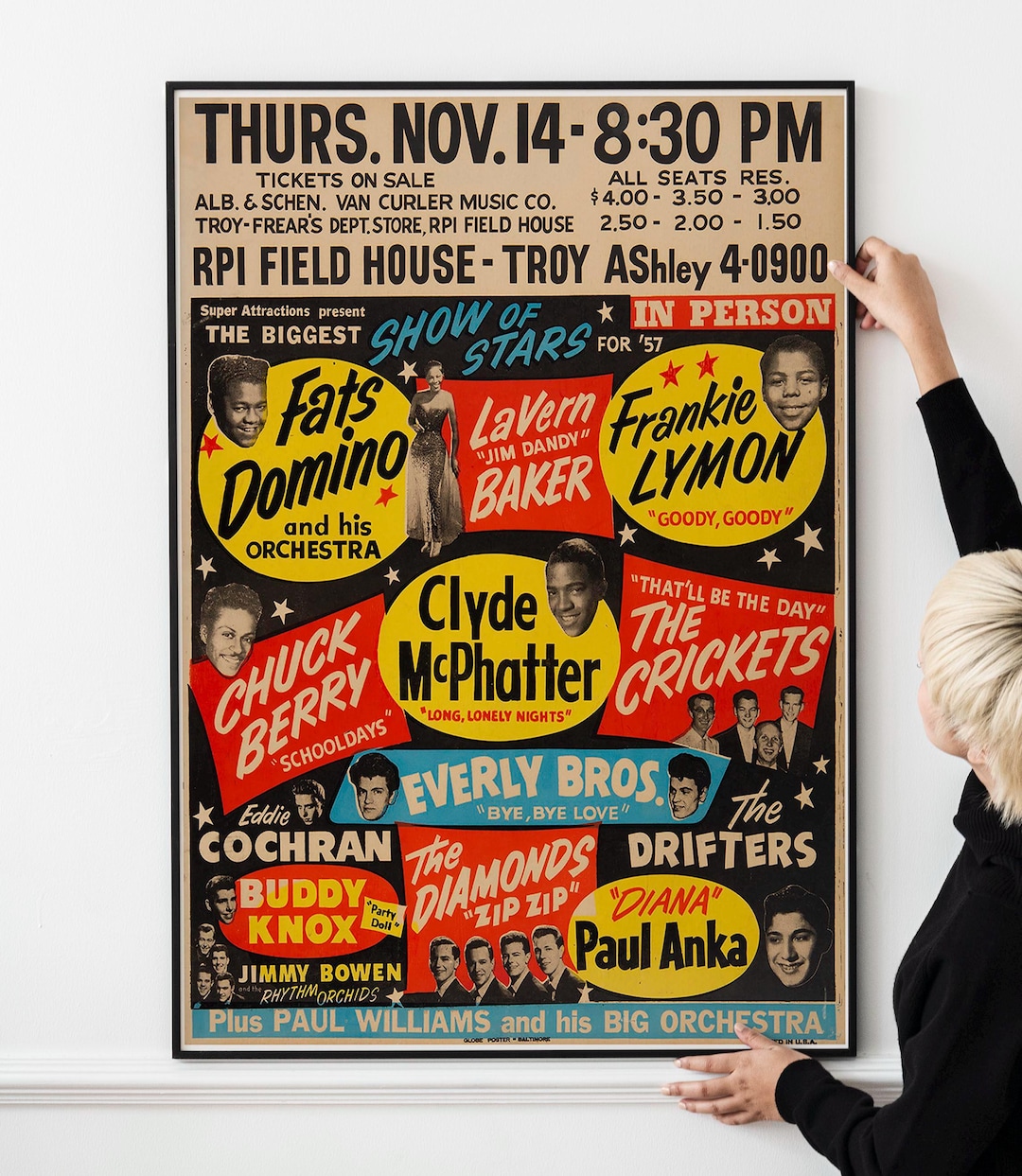 Four Classic Retro 1950s Rock ‘N’ Roll Festival Vintage Concert Poster ...