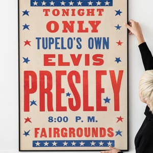 Retro 50s Music Poster – Vintage Elvis Concert Art, Classic Rock Era Decor, Iconic Band Memorabilia