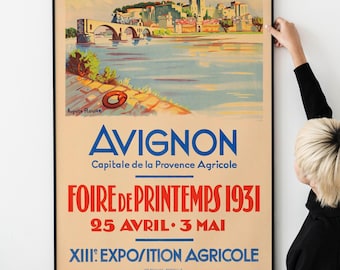 Vintage French Art Poster – Retro 1930s Exhibition Print, Classic Museum Wall Art