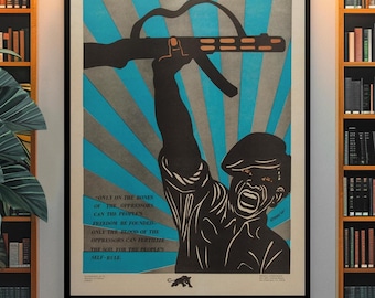 Plakat retro o sprawiedliwości – wydruk ruchu protestacyjnego z lat 60. XX wieku, kolekcjonerskie dzieło sztuki z czasów ruchu na rzecz praw obywatelskich, wydruk aktywizmu politycznego w stylu vintage