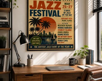 1979 Miami Jazz Festival Poster – Vintage Bayfront Park Concert Print PRINTABLE DOWNLOAD