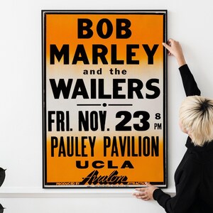 Póster vintage del festival de reggae de Bob Marley: arte de concierto de los años 70 y música icónica. Descarga imprimible.
