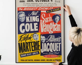 1953 Vintage Jazz Vocalist Concert Poster – Classic Midcentury Music Print