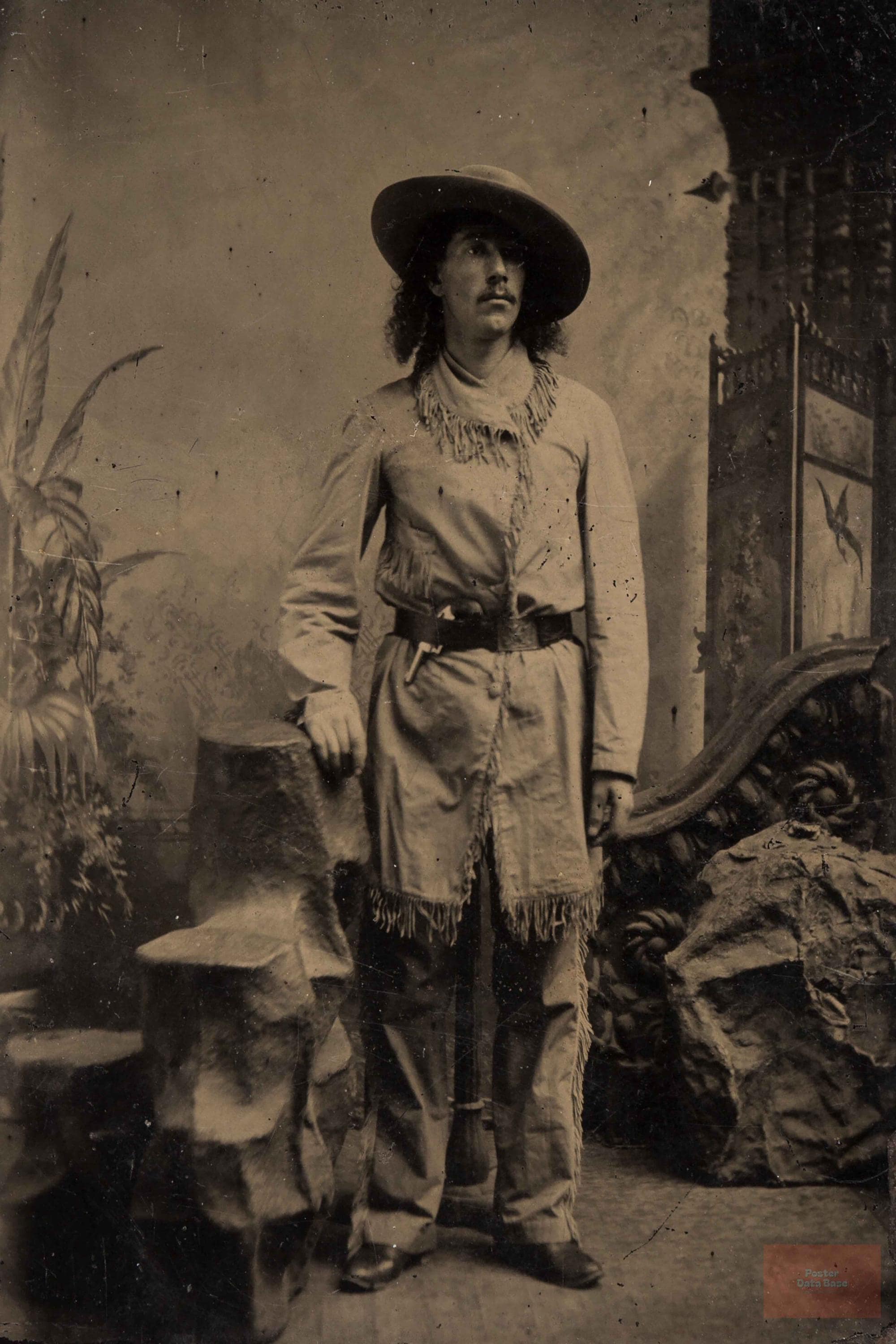 Texas Jack Omohundro 19th-century Cowboy Tintype Photograph – Old