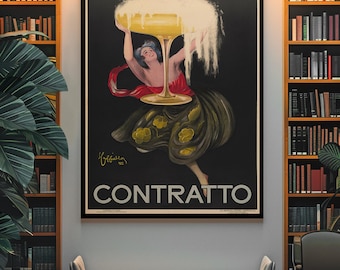 1922 Vintage French Champagne Poster – Classic Art Deco Advertising Print, Retro Wine Collectible Artwork