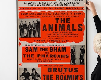 Retro 1960s Band Poster – Classic Rock Memorabilia, Vintage Music Decor, Iconic Live Concert Art, Rock Wall Collectible