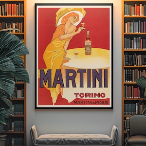Classic Martini Cocktail Poster - Mid-Century Likör Ad Wandkunst