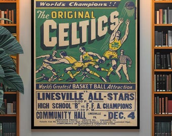1930s Basketball Poster – Vintage Sports Wall Art Print – Vintage Basketball Wall Art, Classic  Sports Print, Retro  Collectible