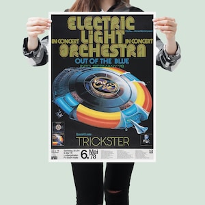 Pôster vintage da ELO – Pôster do concerto da Electric Light Orchestra de 1978