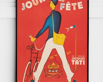 Zwei französische Vintage Filmposter von Jacques Tati zum ausdrucken und drucken