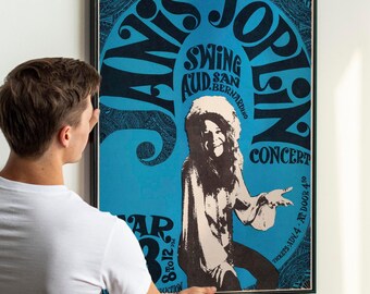 Vintage 60s Rock Poster – Retro Psychedelic Music Art - Etsy