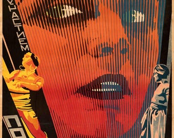 1920s Russian Silent Era Film Poster – Experimental Modernist Cinema Print