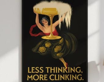 1920s Champagne Poster – Classic Speakeasy Vintage Bar Decor