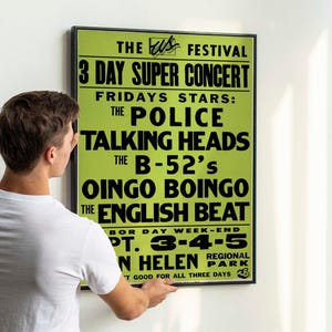 Set of 2 Vintage 1982 Rock Festival Posters – Retro 80s New Wave Concert Prints, Classic Music Collectible Artwork PRINTABLE DOWNLOAD