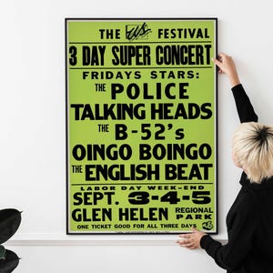 Retro 80s Alternative Music Poster – Classic New Wave & Post-Punk Festival Collectible