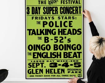 Conjunto de cuatro carteles clásicos de conciertos de la nueva ola de los años 80 (descarga imprimible)