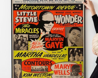 Vintage 1960s Poster – Classic Soul Concert Art, Retro Music Print, Iconic Music Poster, Collectible Wall Decor for Soul Fans