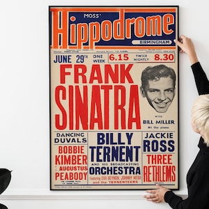 3 carteles de conciertos de jazz vintage: arte de pared de la era de las grandes bandas retro, recuerdos musicales clásicos de los años 50, decoración de jazz con swing y cantantes, DESCARGA IMPRIMIBLE