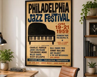 Philadelphia Jazz Festival 1959 Fairmount Park Poster PRINTABLE DOWNLOAD