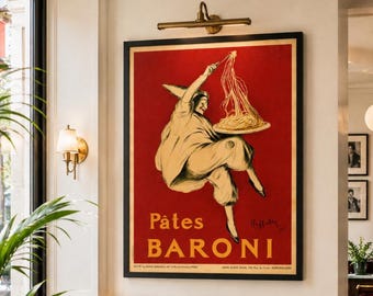 Vintage Pasta Poster – Retro Italian Kitchen Wall Art Print