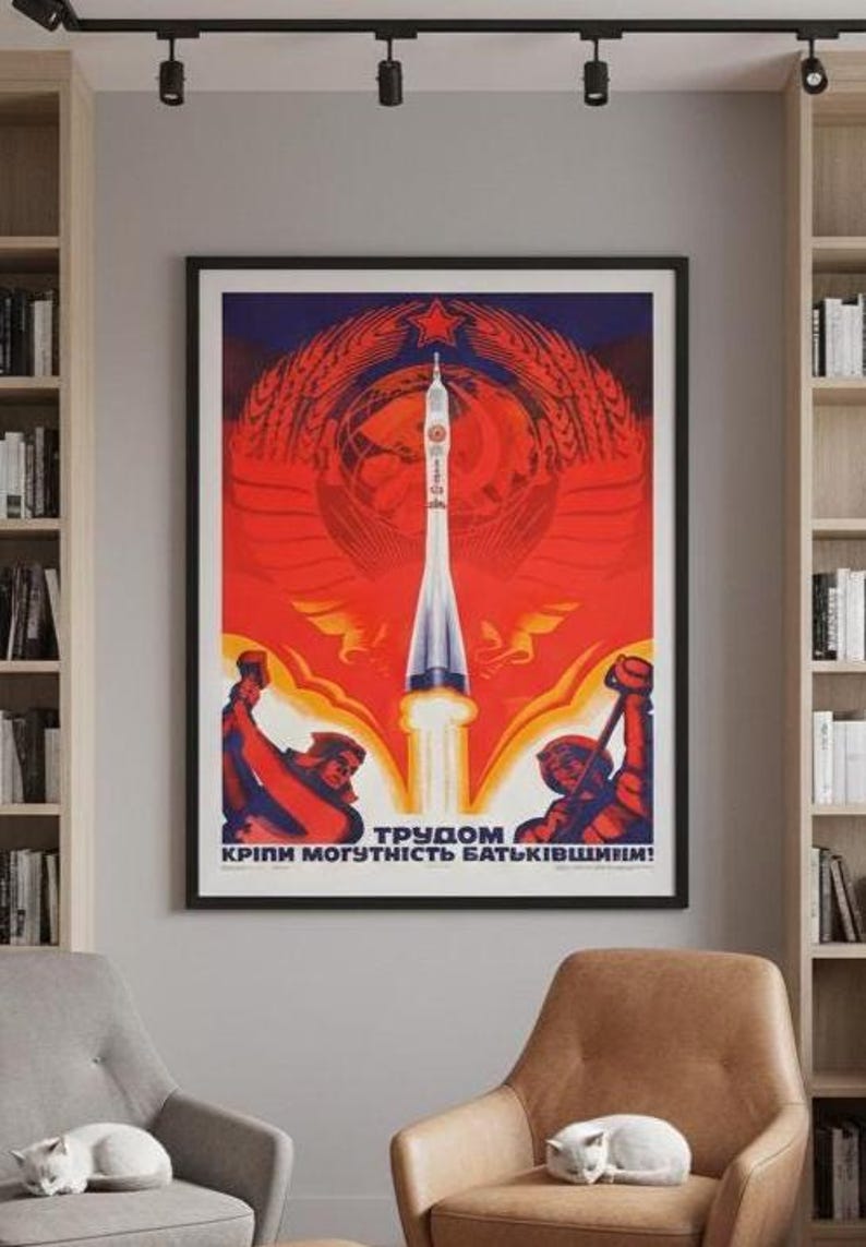 Soyuz T-9 Soviet Space Program Poster 1984 – Russian Space Propaganda ...