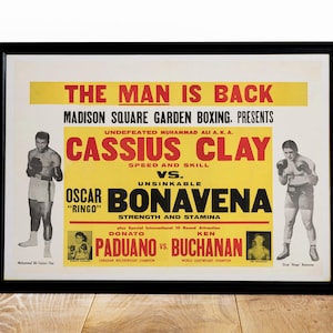 Póster retro de evento de boxeo: recuerdos de la noche de pelea de pesos pesados de los años 60 y 70, impresión del campeonato, recuerdos deportivos