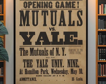 Vintage honkbalposter uit de jaren 1870 – muurafdruk vroege Amerikaanse sportgeschiedenis