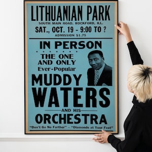 Retro 50s Blues Poster – Classic Vintage Concert & Music Collectible