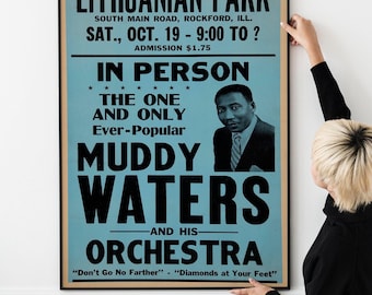 Retro 50s Blues Poster – Classic Vintage Concert & Music Collectible