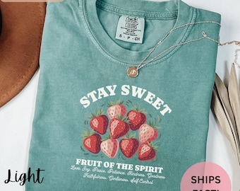 Fruit of the Spirit shirt tshirt Bible Verse Shirt Retro Cottagecore T-shirt Floral t shirt Comfort Colors shirt Boho Christian shirt