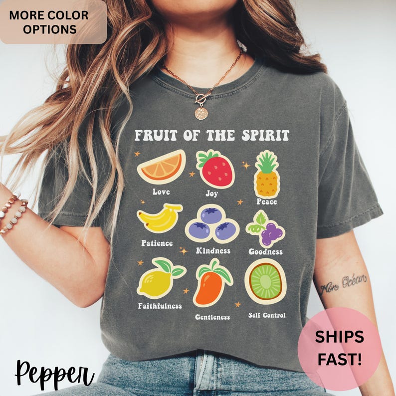 Fruit of the Spirit Tshirt Bible Verse Shirt Retro Cottagecore Tshirt ...