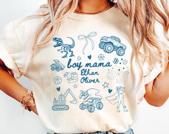 Personalized Boy mom shirt, Mother&#39;s Day shirt, Boy mama shirt, mother&#39;s day Gift from kids,  cute mom shirt, Comfort Colors®