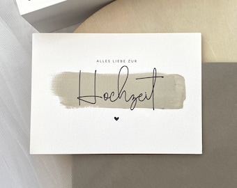 Karte ''Alles liebe zur Hochzeit | Grußkarte | Brautpaar | Geschenk | Hochzeitskarte | Handgemacht | Glückwünsche