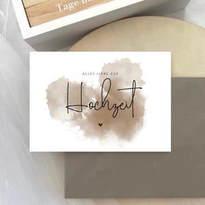 Hochzeitskarte A6 | „alles liebe“ | Edle Glückwunschkarte aus hochwertigem Strukturpapier (300g) | Elegantes Design für Hochzeitspaare