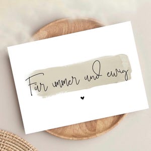 Minimalistische Hochzeitskarte – „Für immer und ewig“ | Glückwunschkarte zur Hochzeit | Postkarte | Grußkarte | Geschenk zur Hochzeit