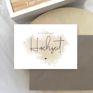 Hochzeitskarte A6 | „alles liebe“ | Taupe | Glückwunschkarte aus hochwertigem Strukturpapier (300g) | Elegantes Design für Hochzeitspaare