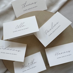 Personalisierte Namensschilder für Hochzeiten | Schlicht und Elegant | Sitzplan | 1-300 Stück | Tischdeko | Sitzkarte | Papeterie | Event