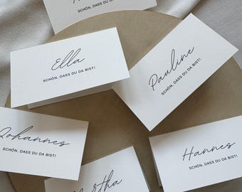 Personalisierte Namensschilder für Hochzeiten | Schlicht und Elegant | Sitzplan | 1-300 Stück | Tischdeko | Sitzkarte | Papeterie | Platz