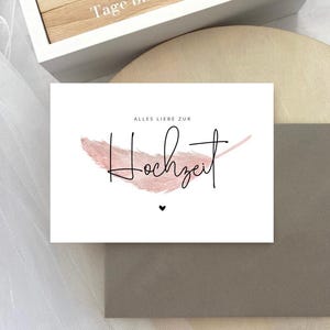 Hochzeitskarte A6 | „alles liebe“ | Edle Glückwunschkarte aus hochwertigem Strukturpapier (300g) | Elegantes Design für Hochzeitspaare