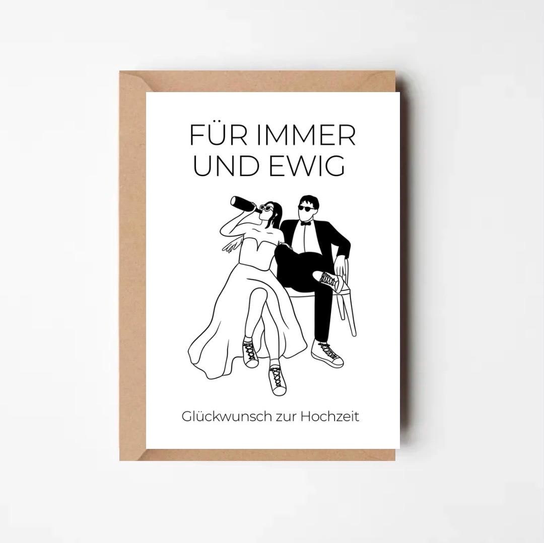 Karte Hochzeit | Glückwunschkarte zur Hochzeit | Hochzeitsgeschenk
