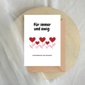 Glückwunschkarte zur Hochzeit | „Für immer und ewig“ | Hochzeitskarte |  Liebe | Grußkarte für das Brautpaar | Format A6 | Postkarte
