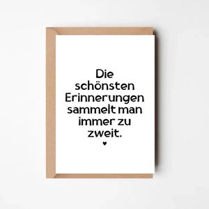 Hochzeitskarte „Die schönsten Erinnerungen sammelt man immer zu zweit“ | Postkarte für Paare | Romantische Karte für den Partner