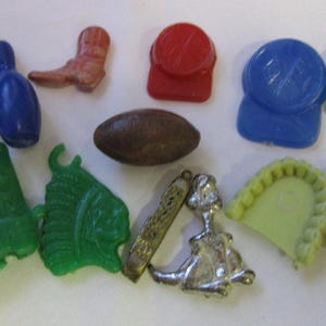 Vintage Gumball Charms Lot: Boots, Hats, Teeth, Dog, Football