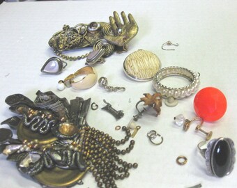 Lot of Vintage Altered Jewelry to Reuse Supplies SALE