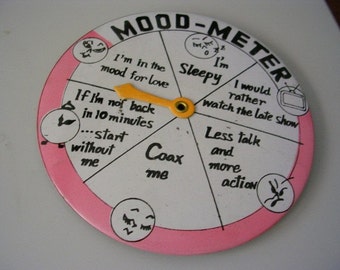 Mood Meter Pinback Button Damaged Valentine Lady's Lover Novelty Scratched Gag ALTERED ART COLLAGE Supplies