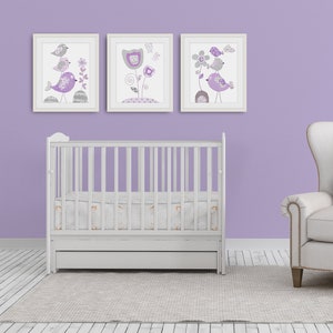 purple and gray nursery