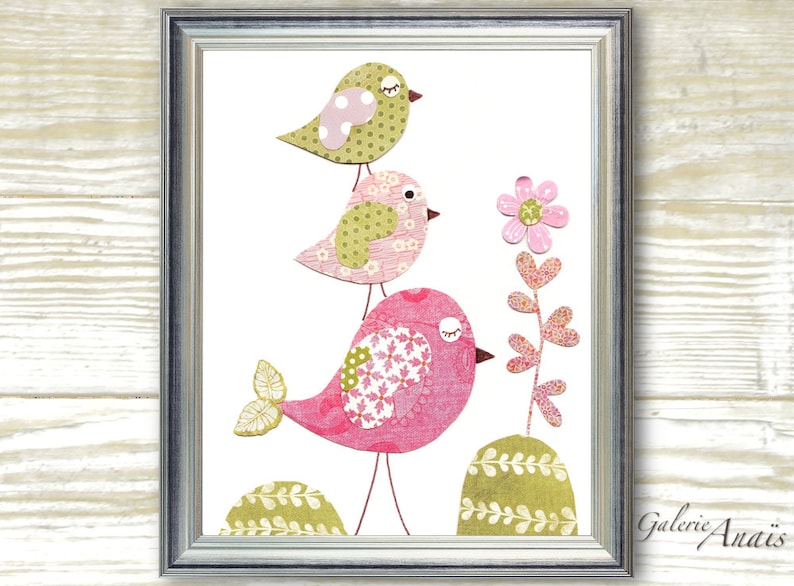 Bird Nursery Art for Children Nursery Decor Baby Nursery Etsy