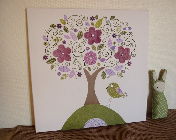 Unique Nursery Art Canvas Kids Room Painting Nursery Tree Etsy